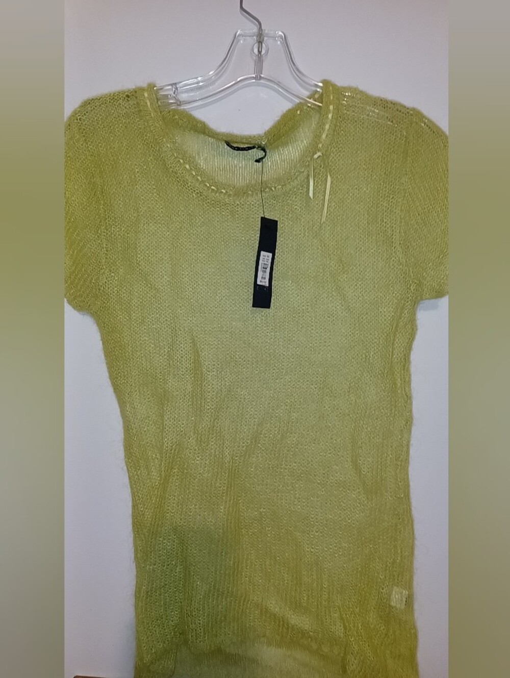 Light Green Short Sleeve Knit Sweater Top